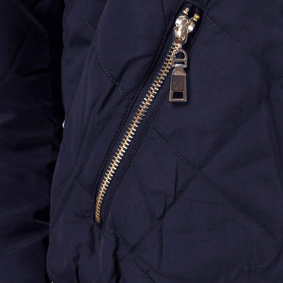 Navy Removable Hood Quilted Puffer Jacket - Picture 5 of 8